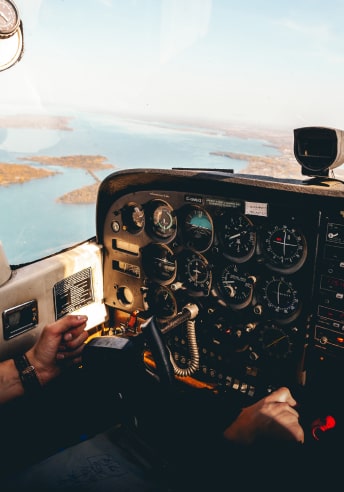 Aircraft cockpit with Air Data avionics and aviation power solutions